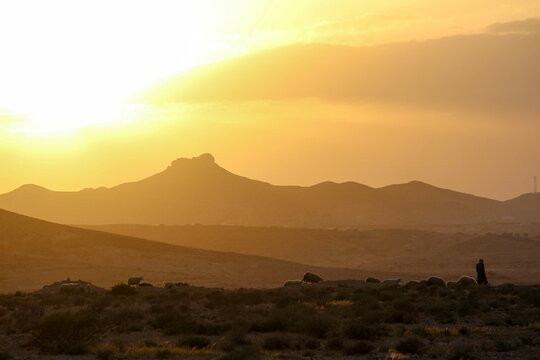sunset in the Berber mountain 