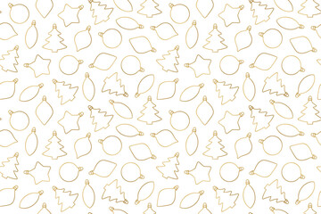 golden seamless pattern with christmas balls, great for wrapping, textile, wallpaper, greeting card- vector illustration