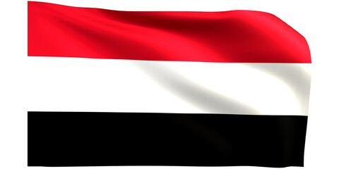 Yemen flag 3d render.