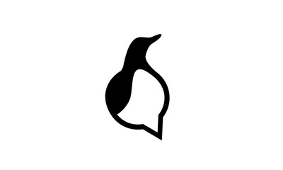 Animal Penguin Talk Logo Design symbol icon idea