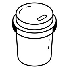 A coffee cup line isometric icon 