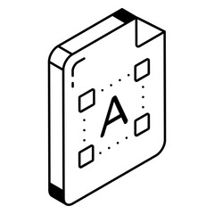 An icon of file font isometric design 