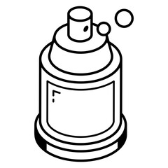 Aerosol spray in isometric vector design.