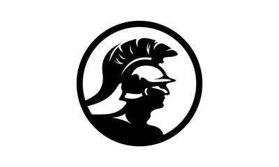 warrior armor logo design vector graphic