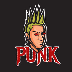 punk style vector illustration. logo design