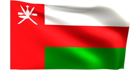 Oman flag 3d render.