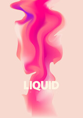 3D liquid holographic gradient shape. Abstract vector design element.