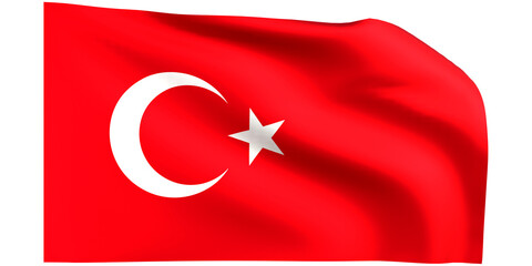 Obraz premium Turkey flag 3d render.