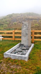 Ernest Shackleton's grave at the old whaling station in Grytviken, South Georgia Island