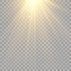 Vector transparent sunlight special lens flare light effect. Bright beautiful star. Light from the rays.	