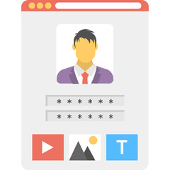 Personal or Professional Web Page Flat Icon