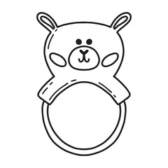 Toy for children. Rattle in a doulo style. Vector illustration . Bear rattle.