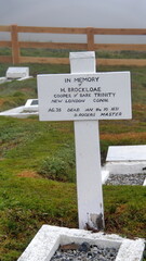 Grave marker on a grave at the old whaling station in Grytviken, South Georgia Island