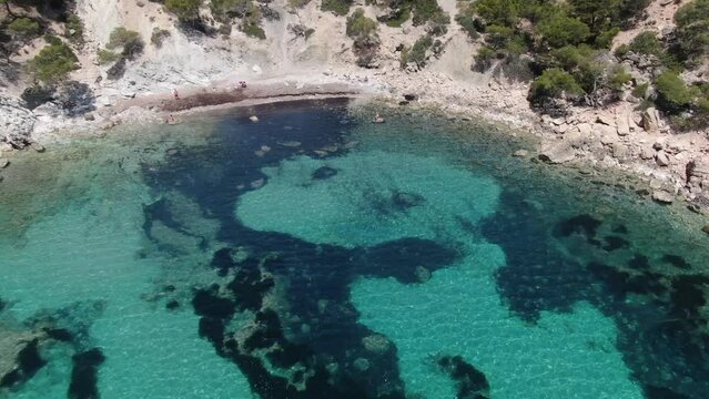 Cala Blaca beautiful panoramic view of a beach in the seacost of the island of Mallorca. Consept of holiday, summer, relax and enjoy	