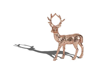 reindeer christmas decorations isolated on background with cut out transparent