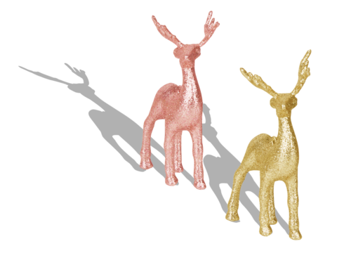 reindeer christmas decorations isolated on background with cut out transparent