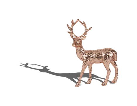 reindeer christmas decorations isolated on background with cut out transparent