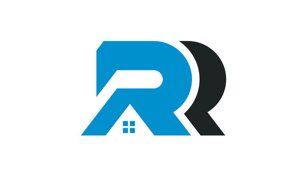 letter RR roof real estate logo vector logo symbol illustration design icon sign idea