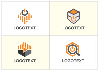 Abstract Power Audio logo design [vector] template