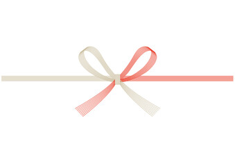 のし紙_赤金花結び（蝶結び）_熨斗なし_７本_A4サイズ