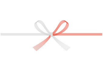  のし紙_紅白花結び（蝶結び）_７本_熨斗なし_A4サイズ