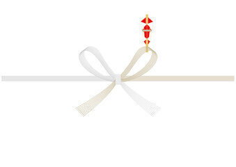 のし紙_金銀花結び（蝶結び）_赤熨斗_７本_A4サイズ