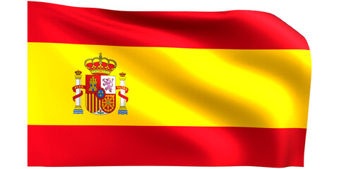 Spain flag 3d render.