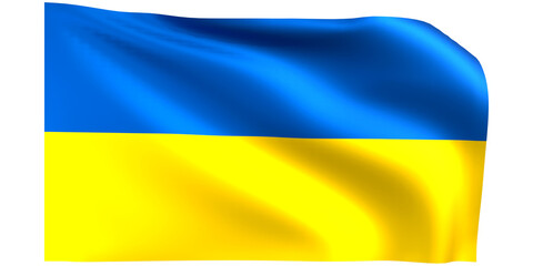 Ukraine flag 3d render.