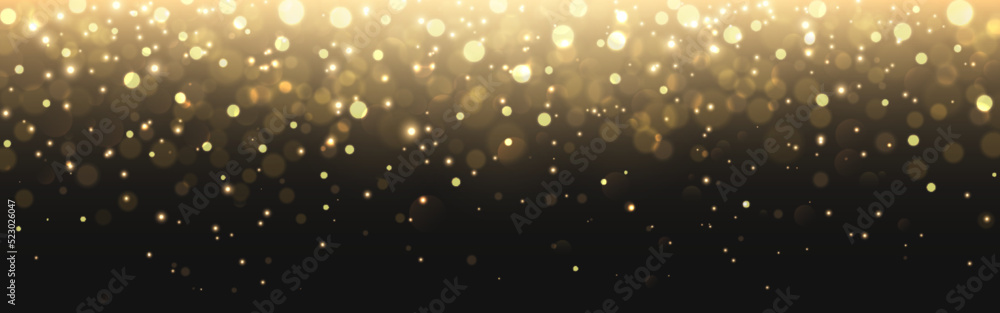 Canvas Prints gold bokeh background. glowing defocused particles. magic glittering effect. blurred sparks on dark 