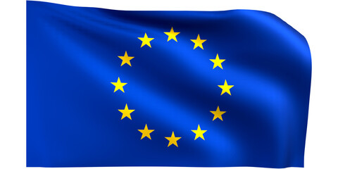  European Union flag 3d render.
