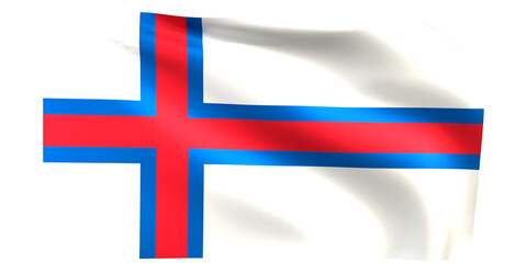 Fototapeta premium Faroe island flag 3d render.