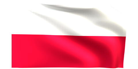 Poland flag 3d render.