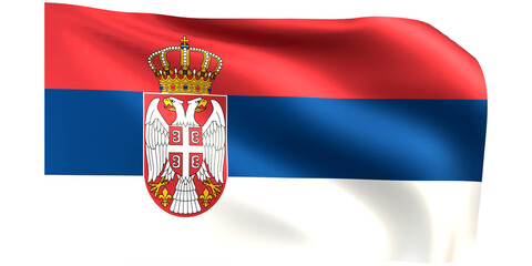 Fototapeta premium Serbia flag 3d render.