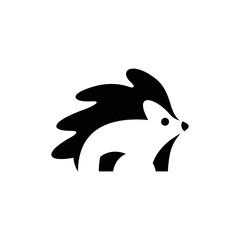 Hedgehog Symbol Logo. Tattoo Design. Vector Illustration, hedgehog logo vector silhouette icon © ade
