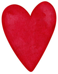 red heart watercolor illustration