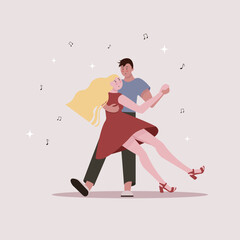 Fototapeta na wymiar vector illustration of dancing couple 