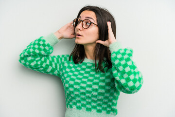 Young caucasian woman isolated on white background screaming, very excited, passionate, satisfied with something.