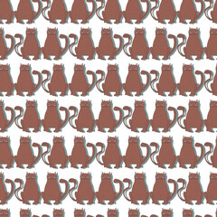 cute cats vector seamless pattern