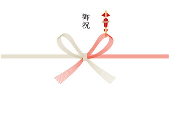 のし紙_赤金花結び（蝶結び）_７本_表書御祝_A4サイズ