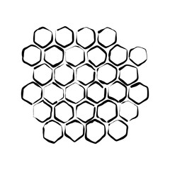 propolis honey comb sketch. hand drawn grunge honeycomb. Black and white image bee wax. Bee honey and propolis doodle vector.