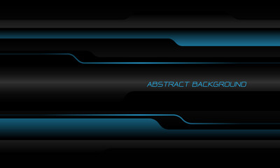 Abstract blue grey black metallic overlap cyber shadow geometric design modern luxury futuristic technology background vector