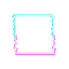 fault square neon effect border transparent background