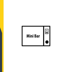 mini bar or fridge in the room. Hotel and hotel service, line icon vector. Web icons