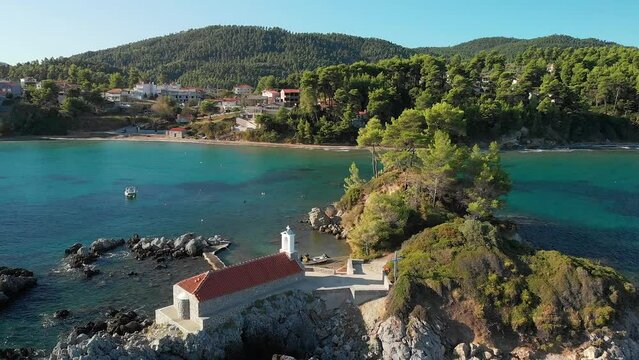 The beach Ellinika (Agios Nikolaos) in Evia, Greece