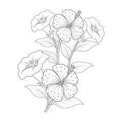 Beautiful flower with leaves floral vector in illustration graphic design 