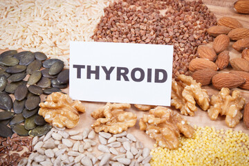Best nutritious food for healthy thyroid. Natural eating containing vitamins