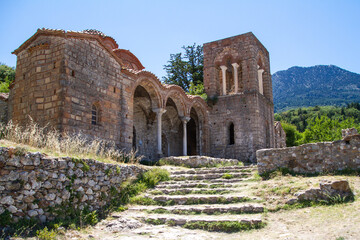 Mistra, Greece, July 20, 2022. The city of Mistra or Mystrás is an ancient city in the Peloponnese...