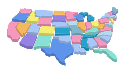 United States 3D Map Smooth