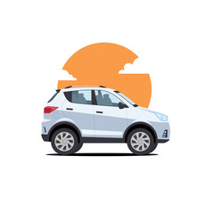 cartoon suv car vector illustration