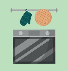 Oven for baking. Vector illustration. - 523039475